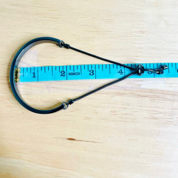 Shiny Gunmetal Silver Slider Adjustable Bracelet - Picture 5 of 6